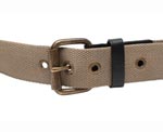 Devanet Custom web belts with antique brass roller buckle